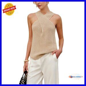 Soft Knit Halter Tank Top Women's Sleeveless Casual Summer Blouse